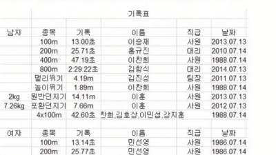 모회사 체육대회 기록 논란