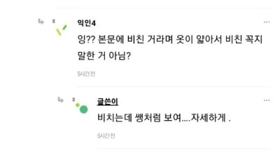 룸메이트가 젖꼭지 보이면 싫어?